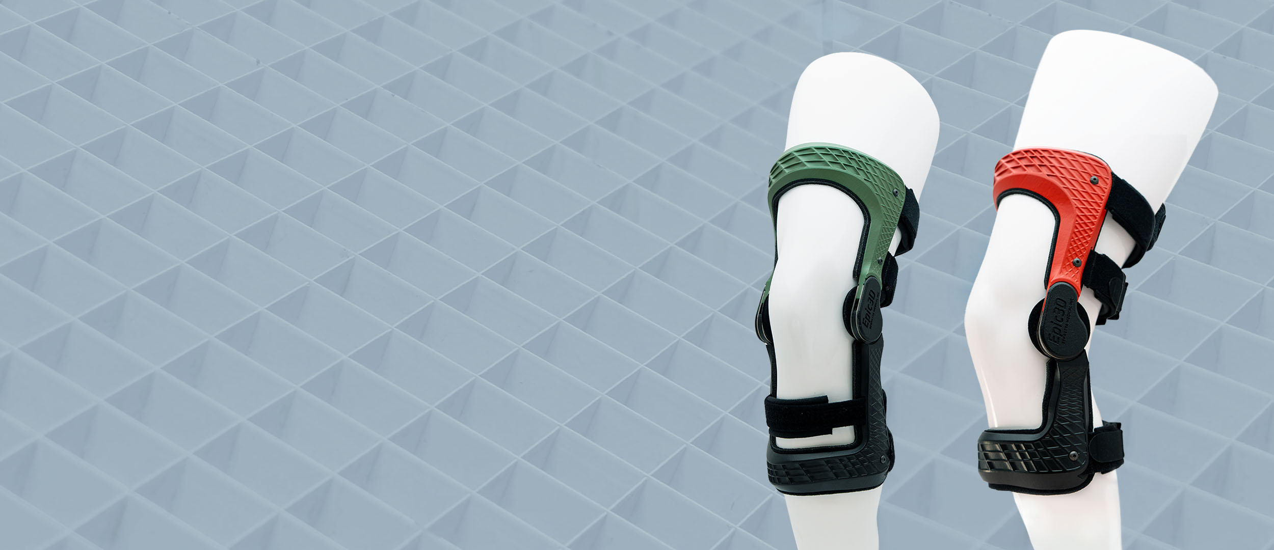 Epic 3D knee brace in red and green